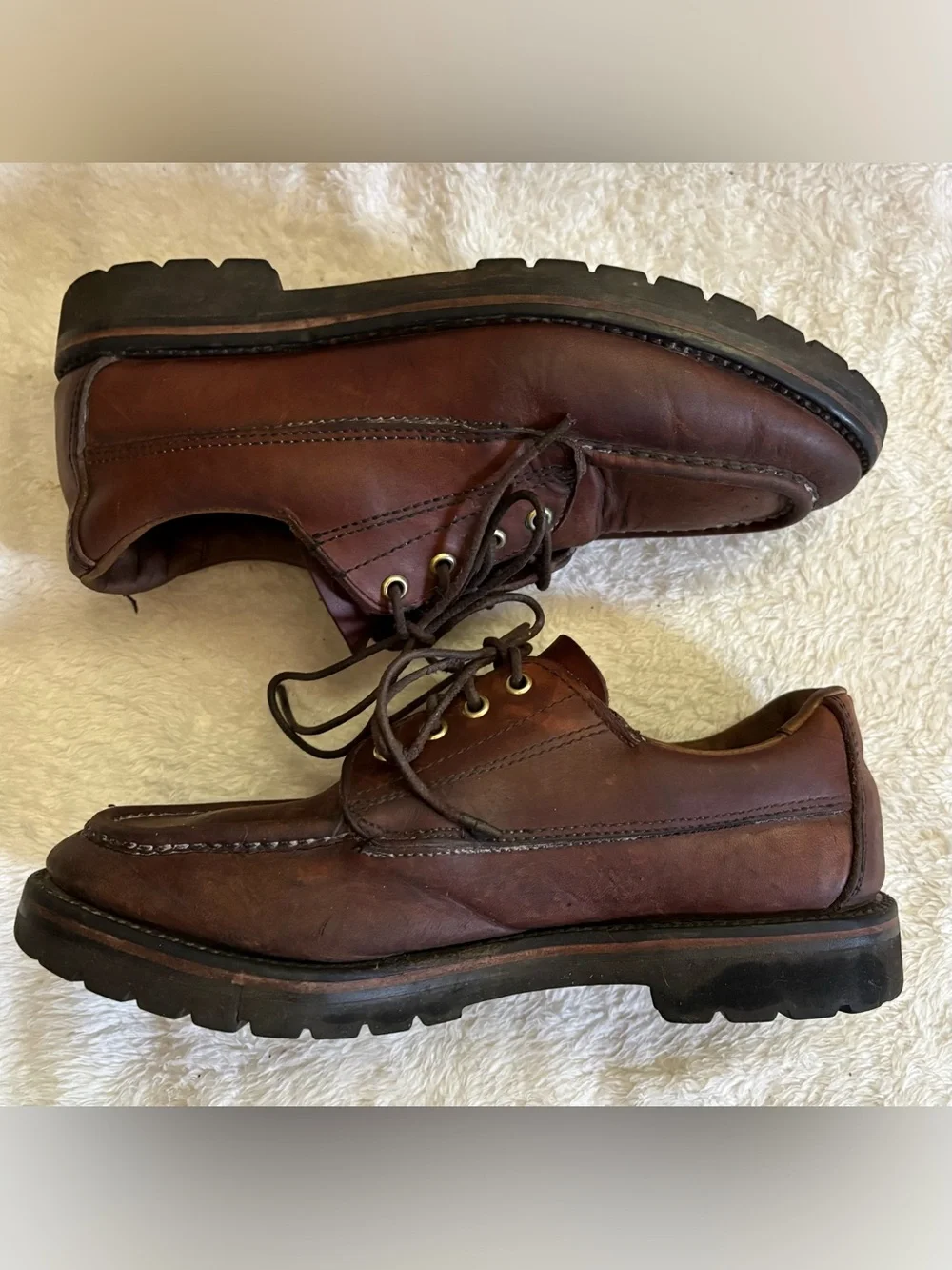 Men’s Filson Uplander Moc Toe Low Boots Brown Leather 9.5 D USA